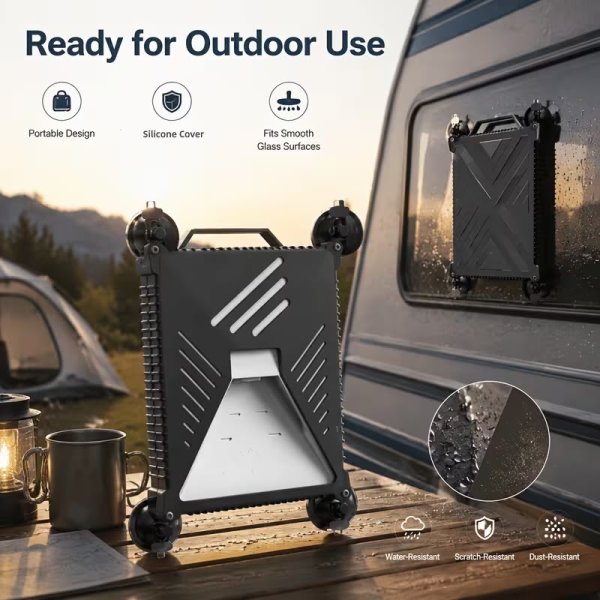 Funda de silicona gris con ventosa para antena Starlink Mini