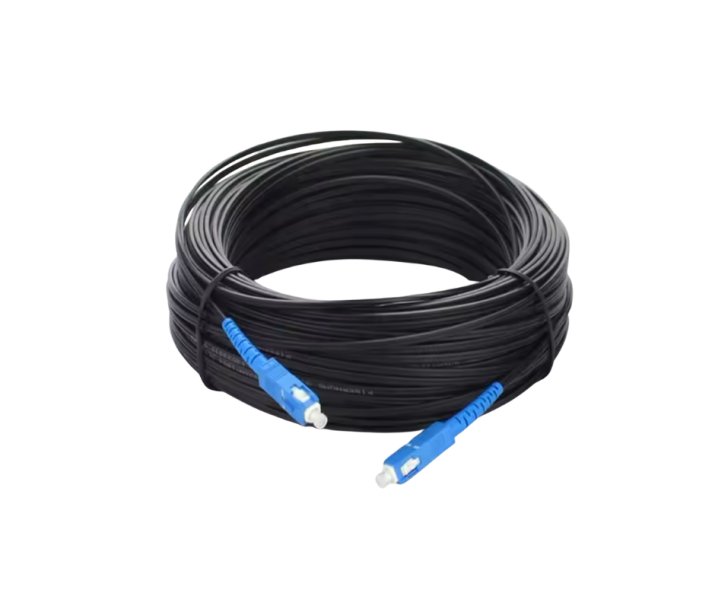 Black outdoor fiber optic cable 150 meters with SC/UPC connectors
